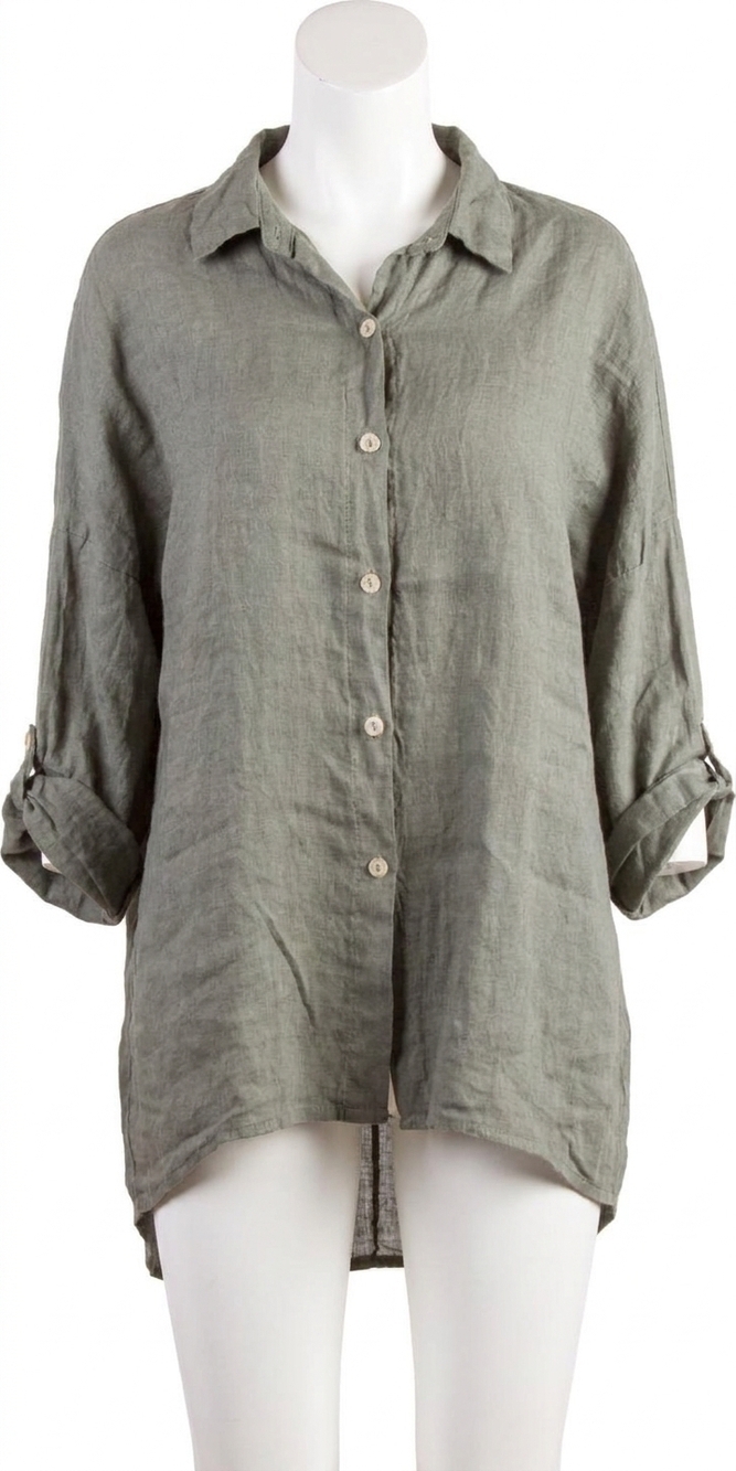 NEW GIGI MODA terina linen shirt in olive